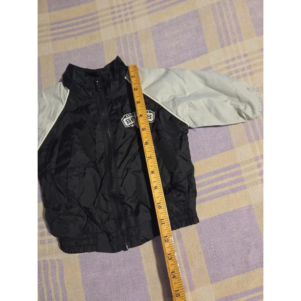 Vintage San Antonio Spurs Jacket Youth Kids Black NBA Basketball 3 - 6 Months